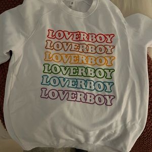 White Rainbow Lover Boy Crew Neck